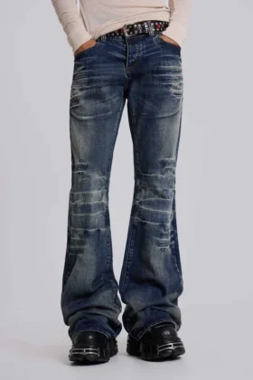 Middenblauwe Drift-jeans met bootcut