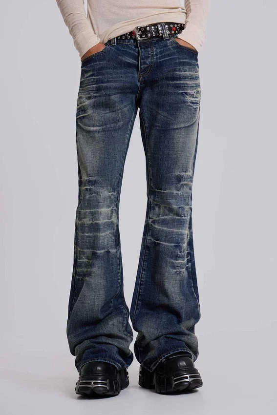 Middenblauwe Drift-jeans met bootcut