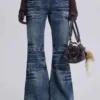 Middenblauwe Drift-jeans met bootcut