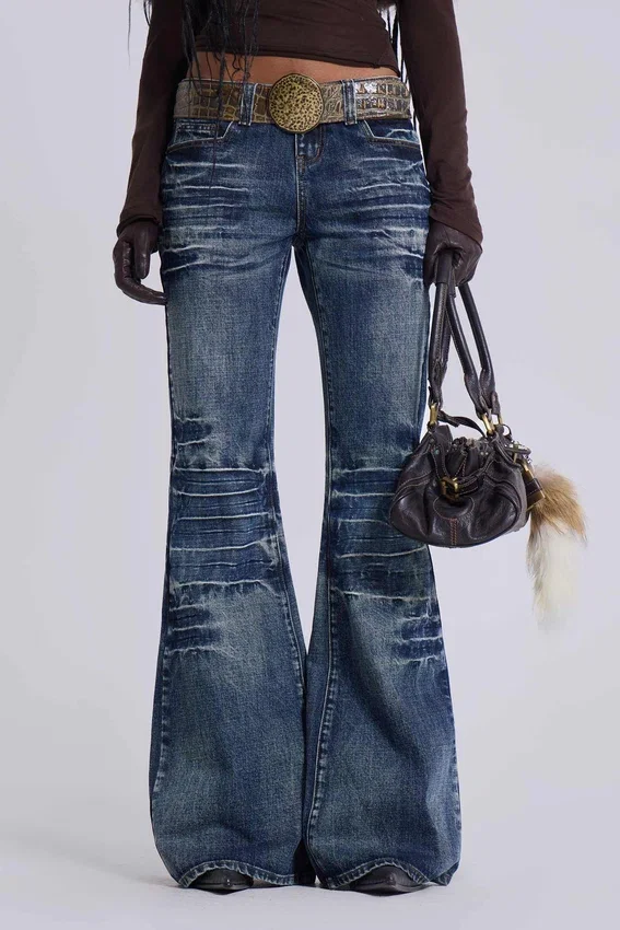 Middenblauwe Drift-jeans met bootcut