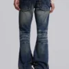 Middenblauwe Drift-jeans met bootcut