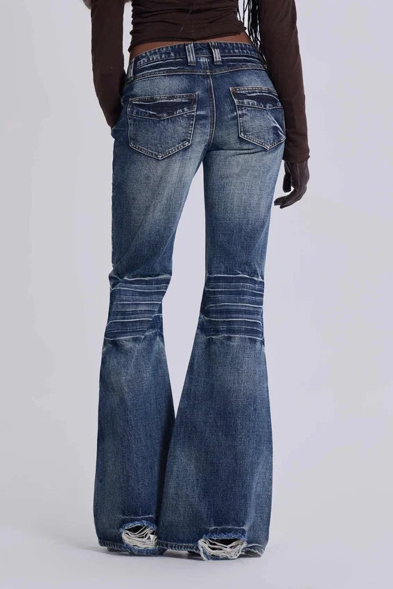 Middenblauwe Drift-jeans met bootcut