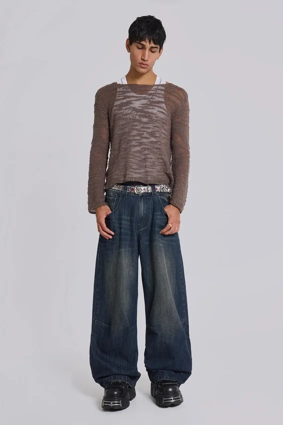 Middenblauwe Slub Colossus Jeans