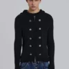 Militaire gebreide trui met capuchon
