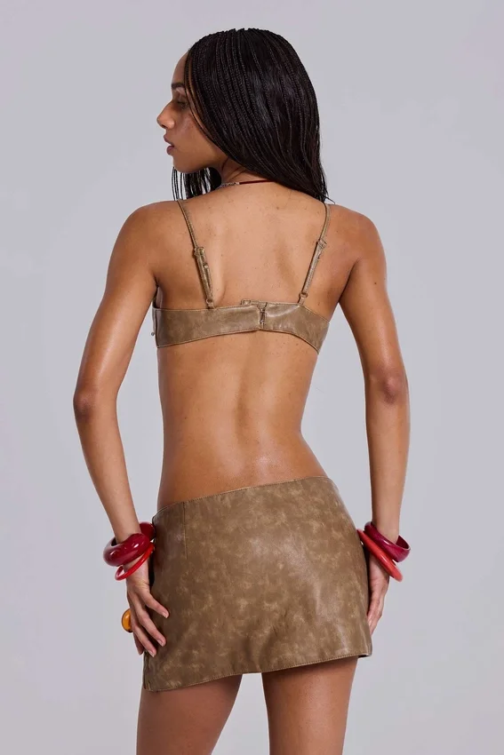 Mirielle PU-leren bra-top