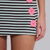 Misty gestreepte mini-jurk met knopen en open rug