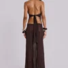 Moara gebreide maxi-jurk met diep decolleté