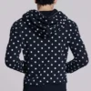 Mono zwarte hoodie met stippen