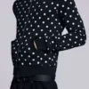 Mono zwarte hoodie met stippen