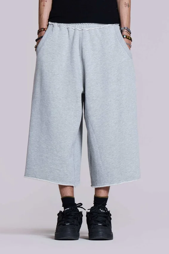Monster 3/4 grijze gemêleerde korte broek