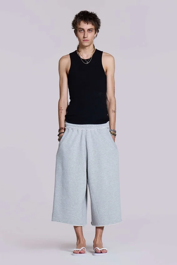 Monster 3/4 grijze gemêleerde korte broek