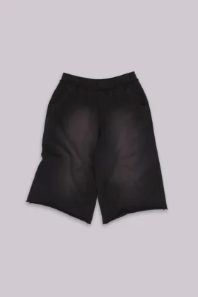 Monster 3/4-shorts in gewassen zwart