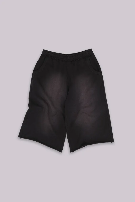 Monster 3/4-shorts in gewassen zwart