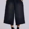 Monster 3/4-shorts in gewassen zwart
