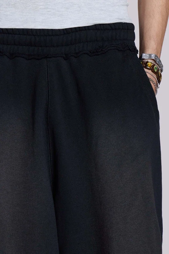 Monster 3/4-shorts in gewassen zwart