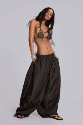 Nexis nylon Parachute Pants in kaki