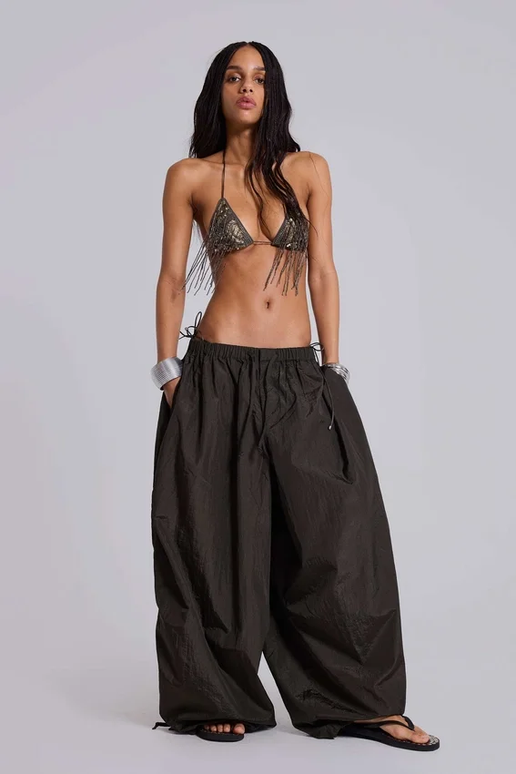 Nexis nylon Parachute Pants in kaki