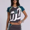 Nr. 5 voetbal-baby-T-shirt met vetersluiting