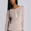 Oatmeal Haze Henley-top