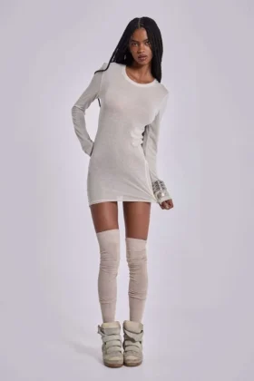 Oatmeal Mist mini-jurk
