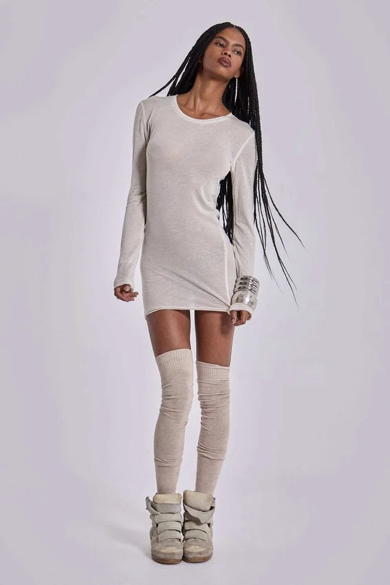 Oatmeal Mist mini-jurk