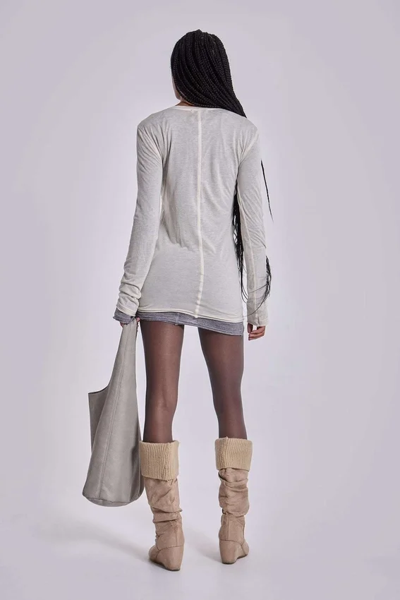 Oatmeal Mist mini-jurk