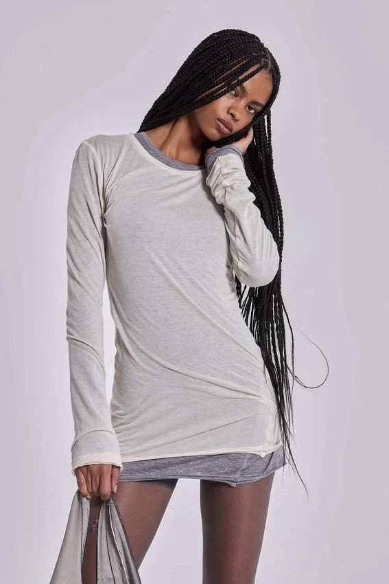 Oatmeal Mist mini-jurk
