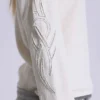 Off White T-shirt met tattoo-applicatie