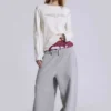 Off White T-shirt met tattoo-applicatie