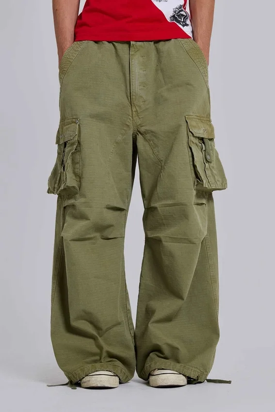 Olijfgroene XL Parachute Cargo-cargobroek