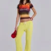 Cleo slouchy bootcut-jogger in neon