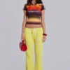 Cleo slouchy bootcut-jogger in neon