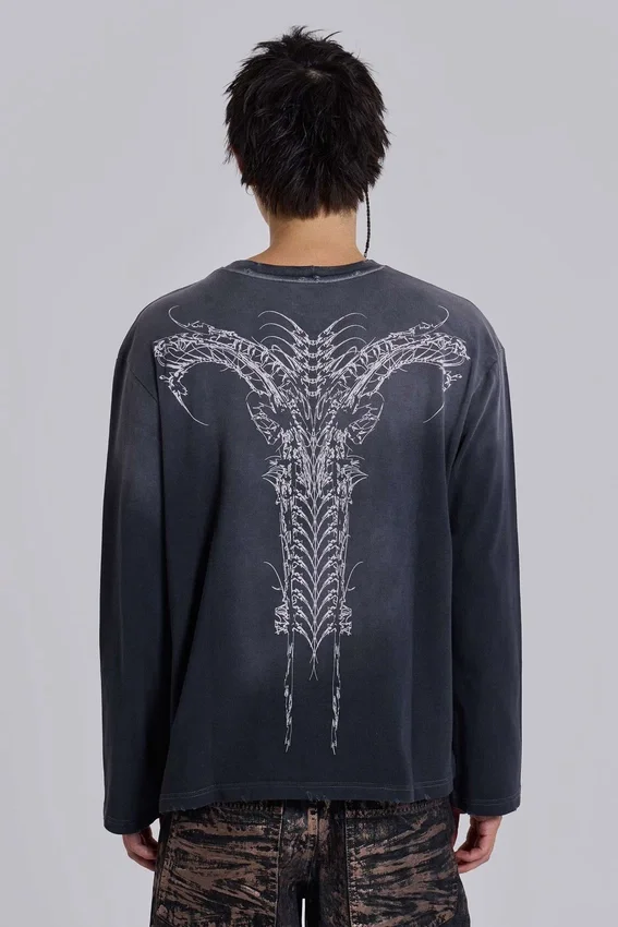 Ondoorzichtige marineblauwe top met lange mouwen