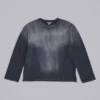Ondoorzichtige marineblauwe top met lange mouwen