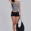 Oriel mini-cargoshorts met oogjes in zwart