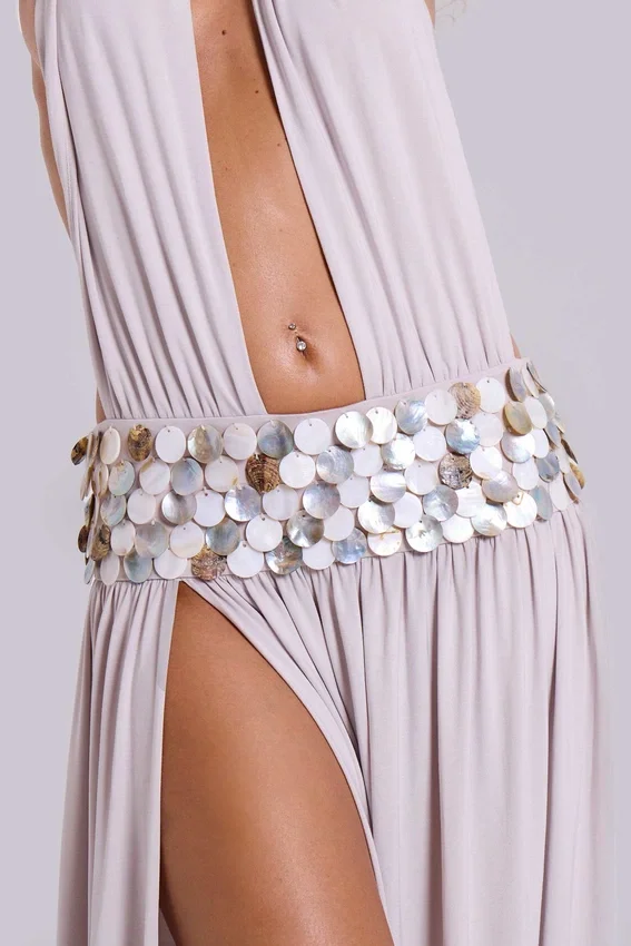 Oryx maxi-jurk met schelpen