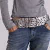 Osmium-riem met studs in zilver