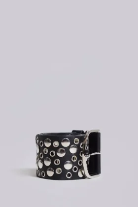 Osmium-riem met studs in zwart
