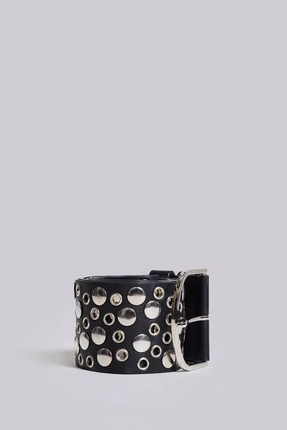 Osmium-riem met studs in zwart