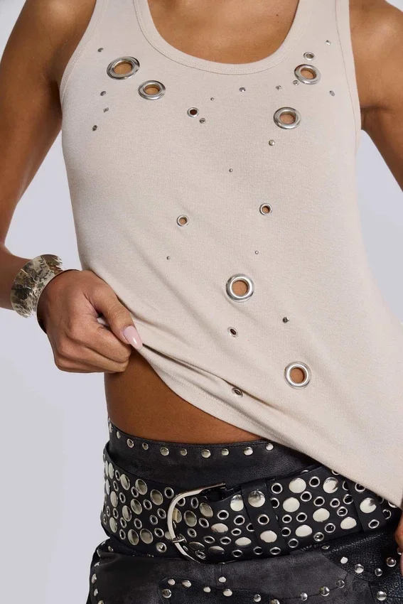 Osmium-riem met studs in zwart