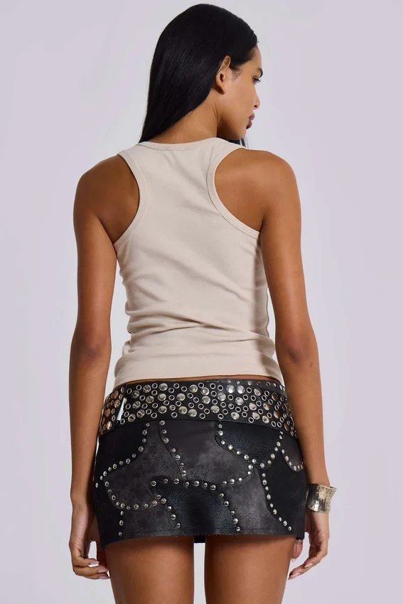 Osmium-riem met studs in zwart