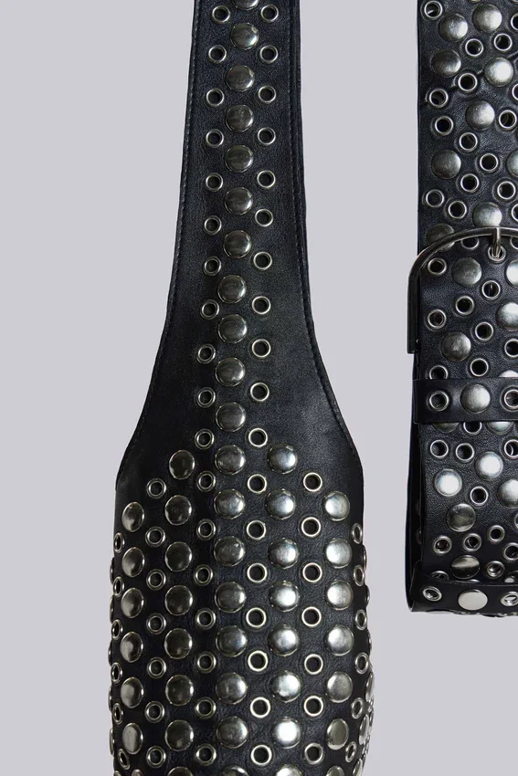Osmium-riem met studs in zwart