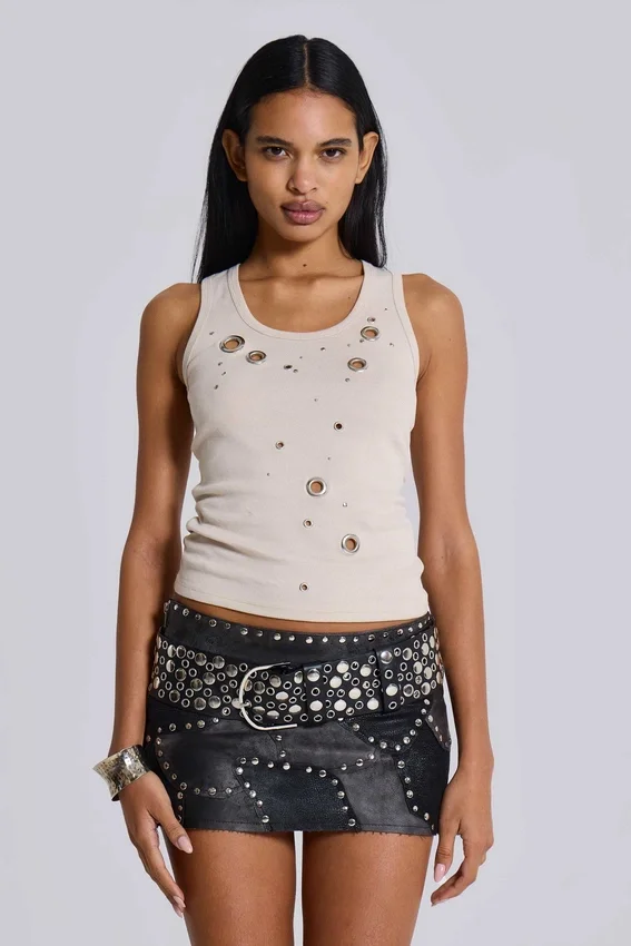 Osmium-riem met studs in zwart
