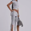 Oxara sandalen met sleehak en slangenketting