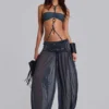 Pelagia ballonbroek met omgeslagen tailleband en studs
