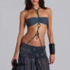 Pelagia ballonbroek met omgeslagen tailleband en studs