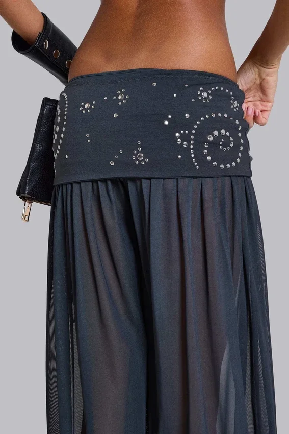 Pelagia ballonbroek met omgeslagen tailleband en studs