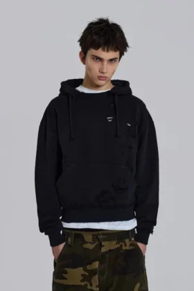 Pullover Bitten-hoodie in zwart
