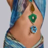 Quartz halter maxi-jurk met kristallen