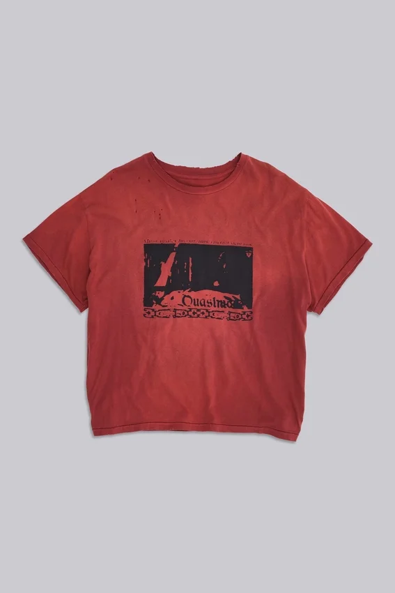 Quasi-rood cropped T-shirt